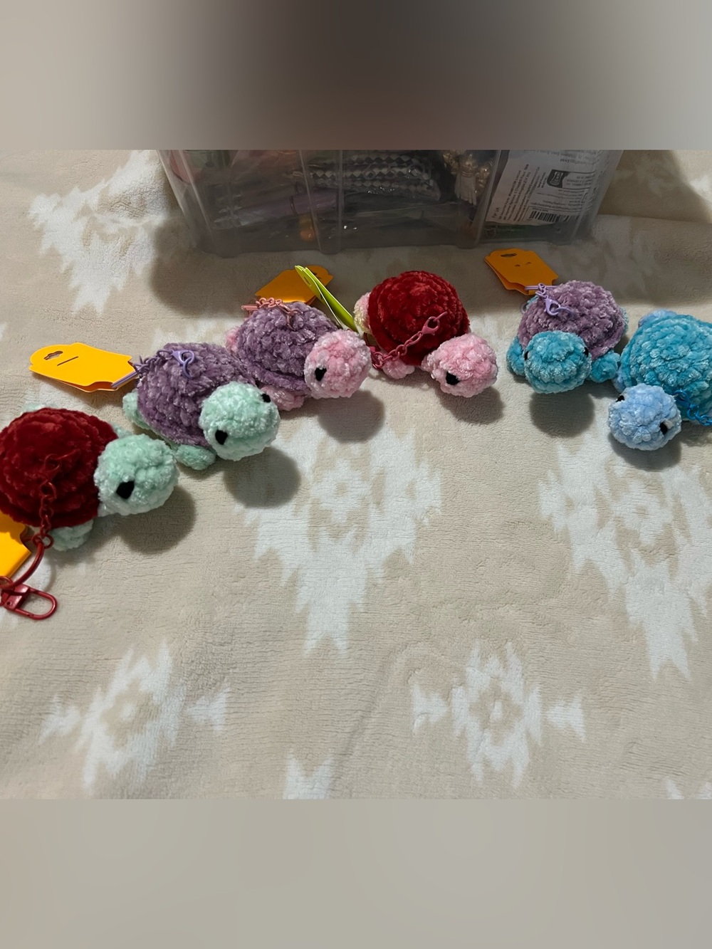 Mini Crocheted Turtle Keychain 🐢 - Picture 3 of 4